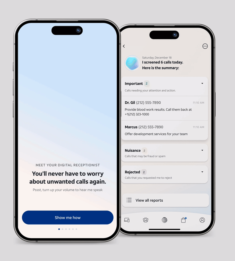 The digital receptionist could talk to incoming callers to screen for spam, allowing customers to spend more time connecting to the people they want to talk to.