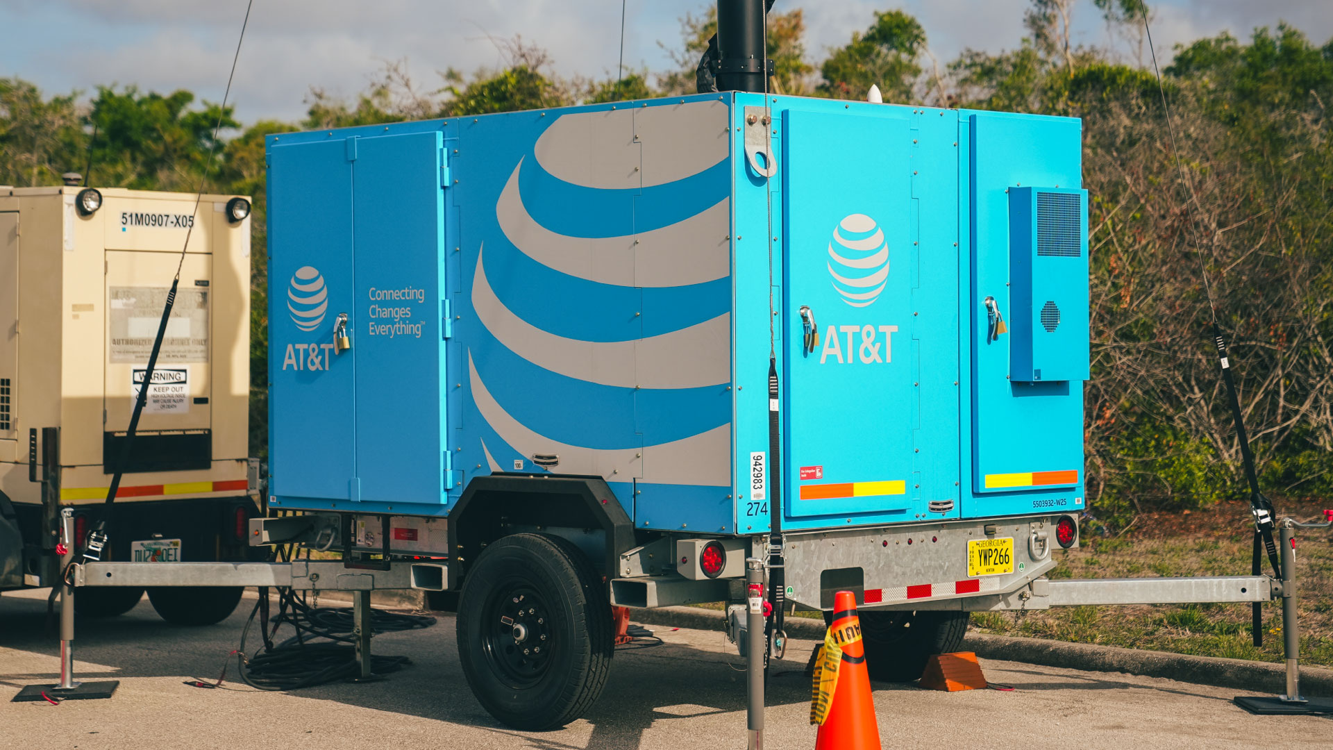 AT&T LEO Cell Trailer (LCT) deployed to support public safety on FirstNet at Kennedy Space Center